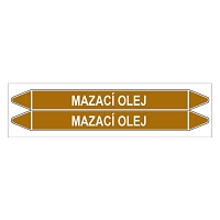 Značení potrubí, mazací olej,2 ks, 450 × 52 mm